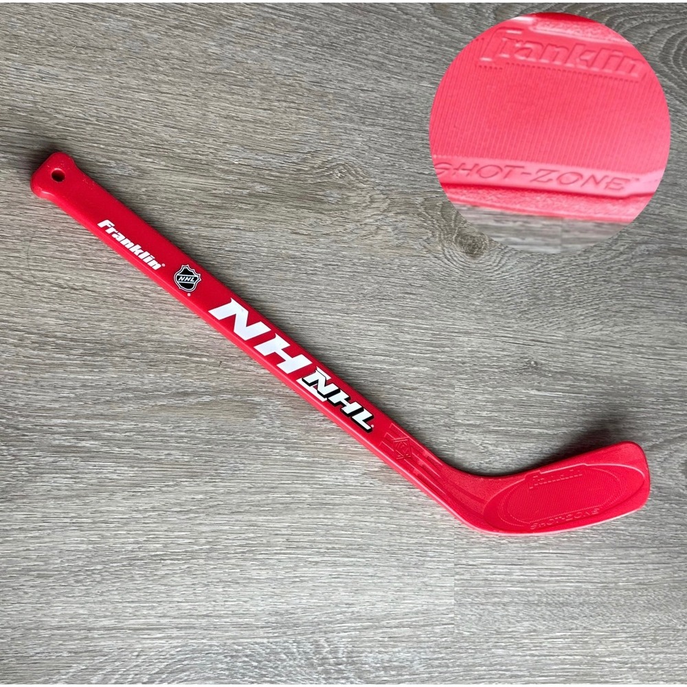 Franklin NHL Red Plastic Mini Hockey Stick 20 Inch Shot-Zone Knee Hockey Stick